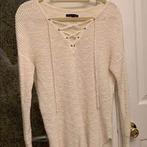 American Eagle lace up sweater